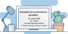 Grafik mit Laptop als Werbung für den Moodlekurs