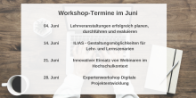 Grafik mit den Workshopterminen im Juni